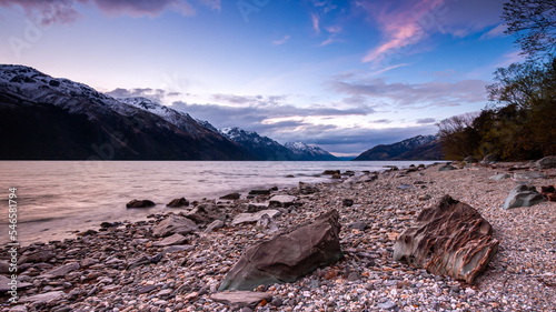 Scenery landscape at Lake Wakatipu Queentown New Zealand. photo