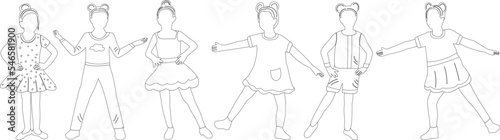 kids doodle sketch  outline isolated vector