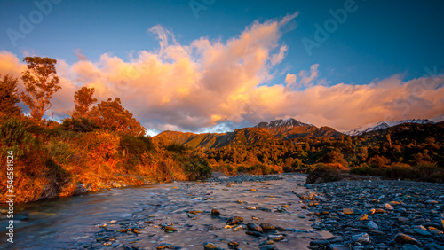 Scenery landscape at Lake Wakatipu Queentown New Zealand. photo
