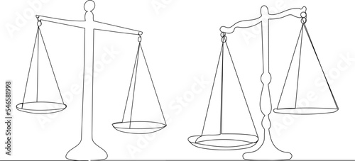 scales continuous line drawing, vector, sketch