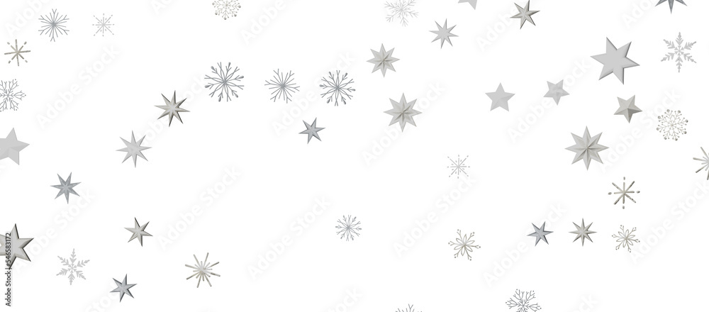 Snowflakes and bokeh lights on the blue Merry Christmas background. 3D render Snowflakes and bokeh lights on the blue Merry Christmas background. 3D render
