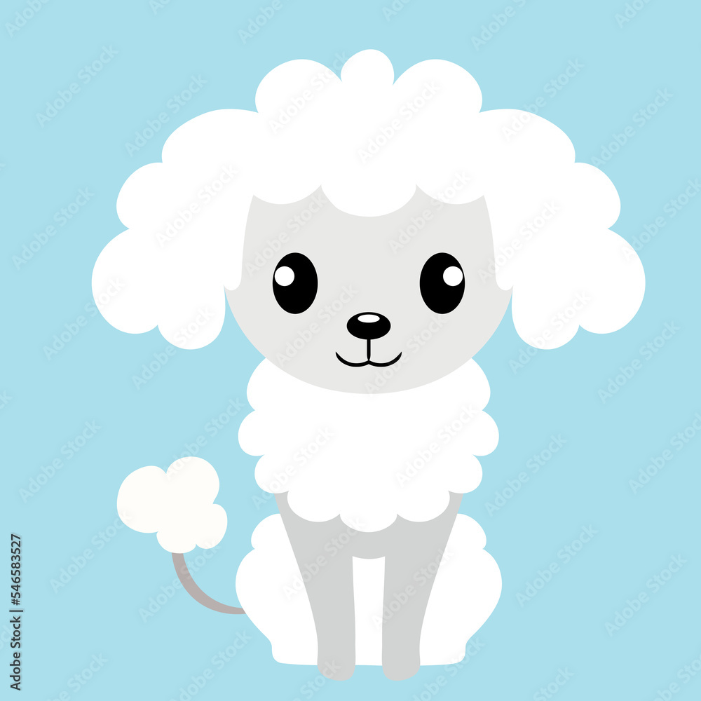 Poodle dog vector illustration in flat style Poodle dog vector illustration in flat style