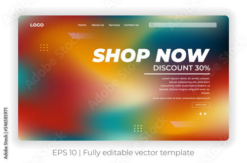 Minimal vibrant gradient background for website designs, Digital website landing page design concept, Applicable for landing pages, covers, brochures, flyers, presentations, banner