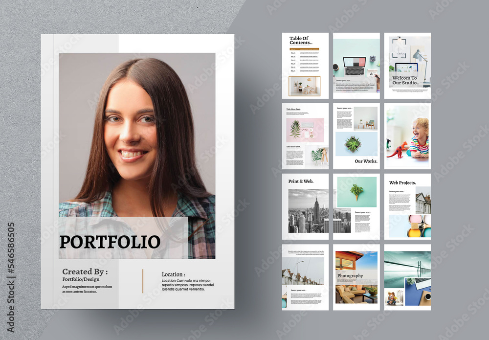 Portfolio Magazine Layout Stock Template | Adobe Stock