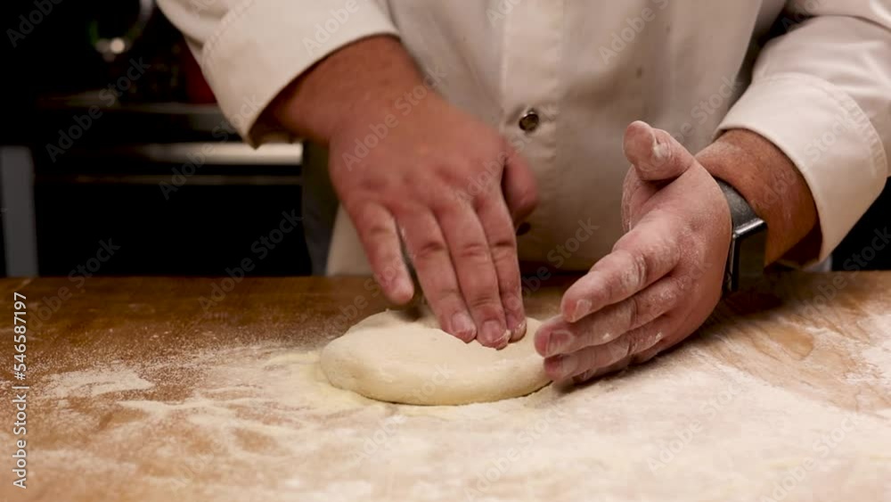 the chef prepares pizza in the restaurant
the chef prepares pizza in the restaurant