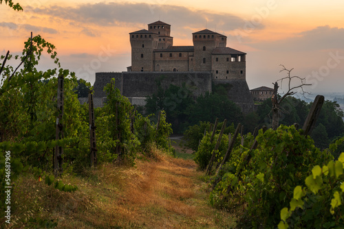 Torrechiara Castle photographed at dawn photo