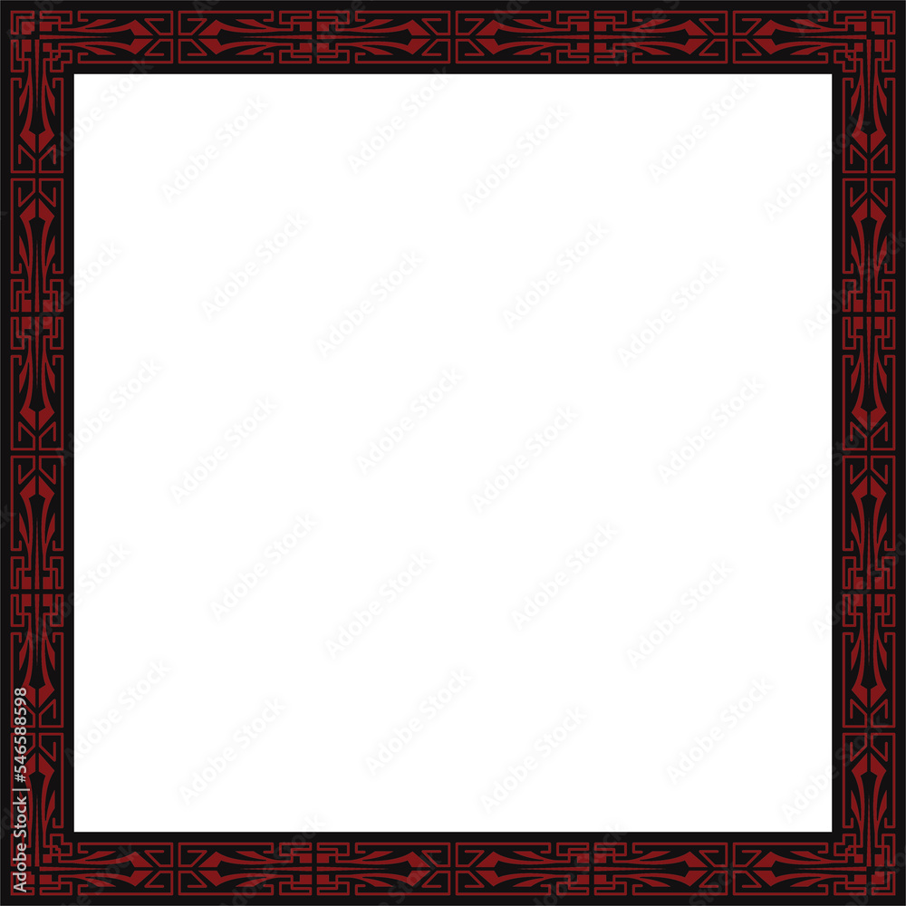 Square frame template red geometry spiral cross abstract pattern Square frame template red geometry spiral cross abstract pattern