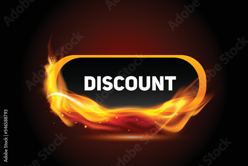Realistic hot fire flame sale banner
