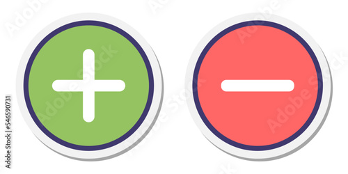 plus and minus buttons for web design