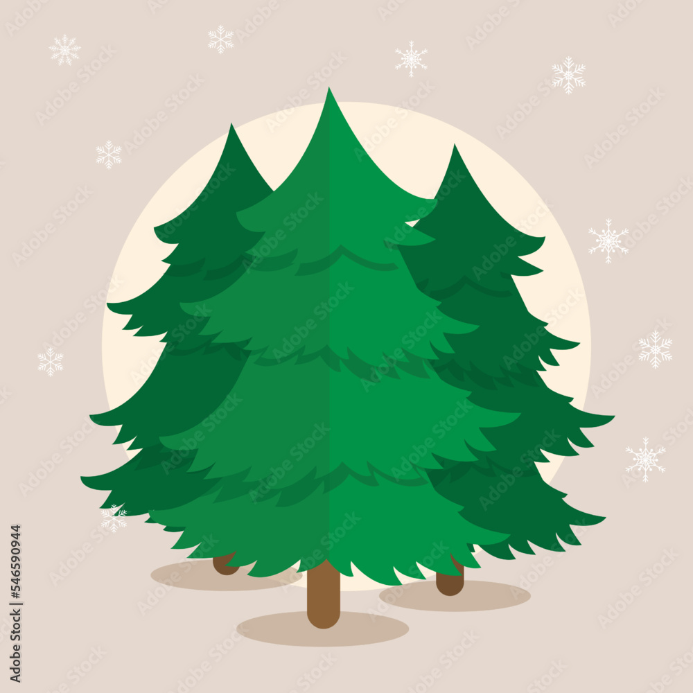 Fototapeta premium The design concept of decorations, cards, backgrounds, banners, and posters in celebration holiday in the snow on Christmas day in the season of winter we are happy merry Christmas and happy new year