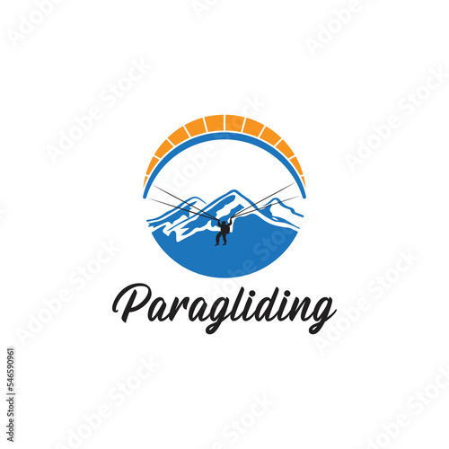 paragliding flying sports logo design