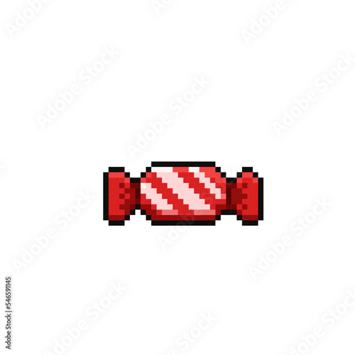 red candy in pixel art style