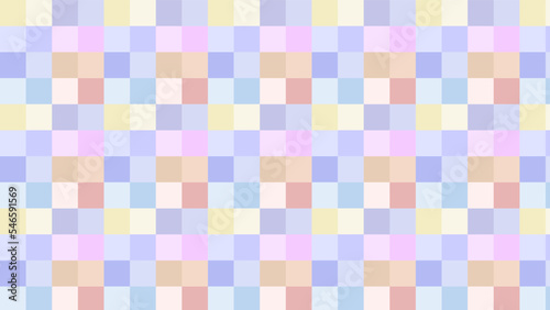 aesthetic cute pastel blue, pink, orange and purple checkers, gingham, plaid, multicolor checkerboard background illustration, perfect for backdrop, background, wallpaper, cover