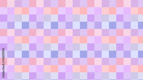aesthetic cute pastel blue, pink, violet and purple checkers, gingham, plaid, multicolor checkerboard background illustration, perfect for backdrop, background, wallpaper, cover