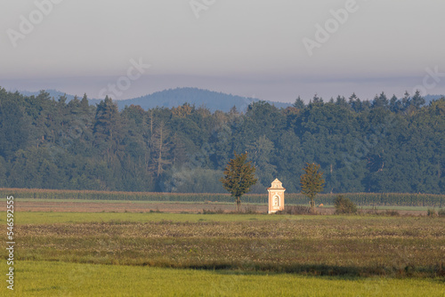 calvary chapel in Southen Bohemia landscape, Czech Republic photo