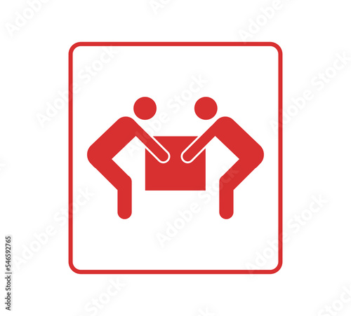 Two Persons to Lift icon. 