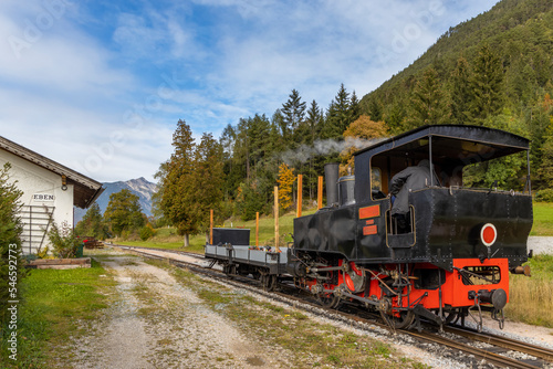 Historical steam locomotive, Achensee lake railroad, Tiro, Austria