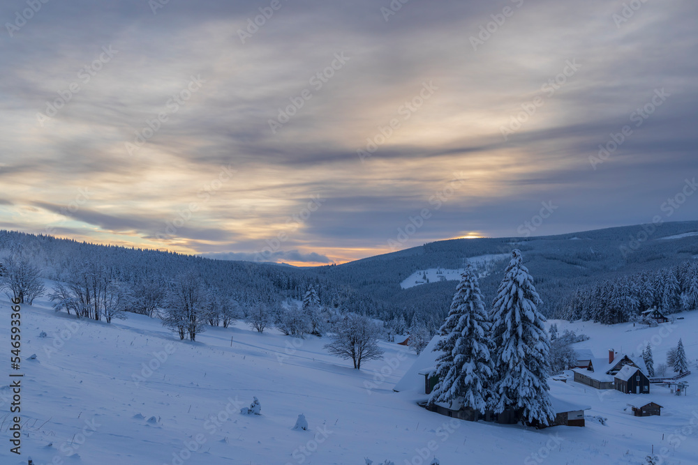 Landscape with Mala Upa, National park Krkonose, Eastern Bohemia, Czech Republic