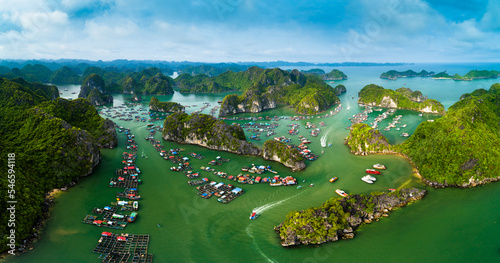 panoramic view of sand ba bay in haiphong vietnam seen from above