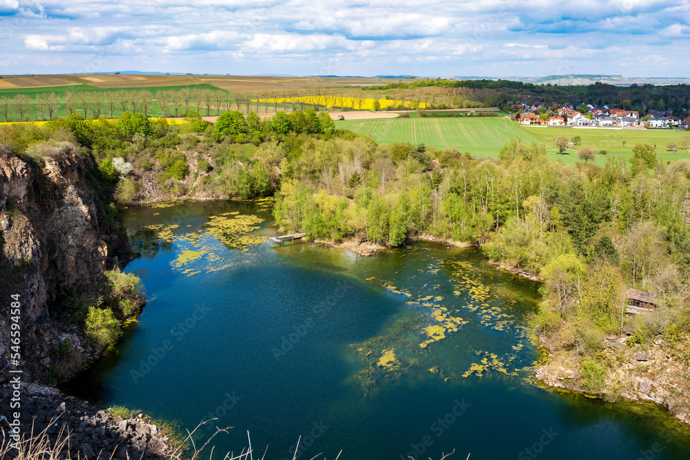 A disused quarry full of water in Rheinhessen/Germany