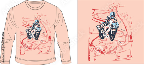 HEAVY BIKE RACING DIAL t-shirt graphic design vector illustration
