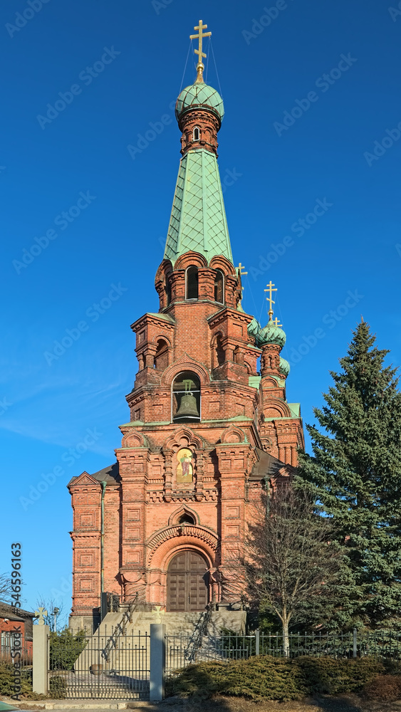 Tampere, Finland. Orthodox Church of the Saint Alexander Nevsky and the Saint Nicholas. The church was completed in 1899.