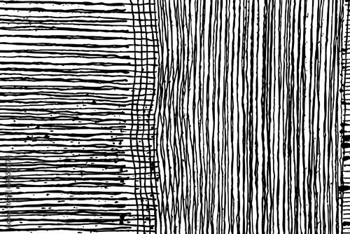 Horizontale und vertikale Striche, die sich überschneiden, mit kleinen Spritzern, handgezeichnetes Overlay