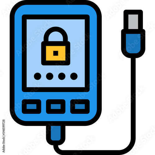 cold wallet line filled icon