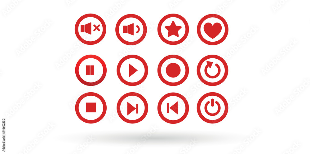 Multimedia Buttons Collection Vector illustration Multimedia Buttons Collection Vector illustration