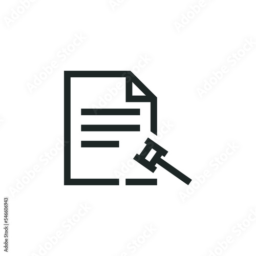 Court decision documents icon isolated on white background