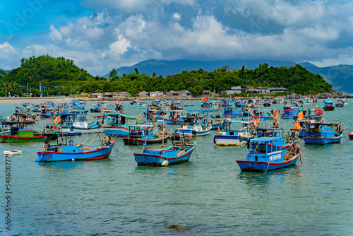 Fishing boats. Vietnamese fishing village, near Nha Trang. 