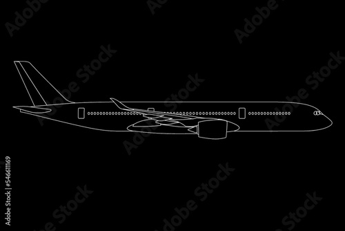 Avión de línea de largo alcance a350 photo