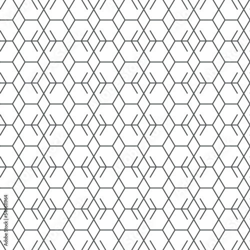 Vector illustration. The texture of the contour hexagon. Grey, black and white geometric seamless pattern. Mosaic abstract background. Hexagonal repeating geometric polygon texture.