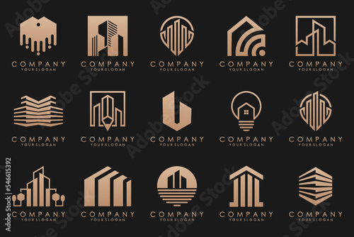 Set of Building, Real Estate, and Construction logo design inspiration.