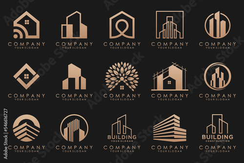 Set of Building, Real Estate, and Construction logo design inspiration.