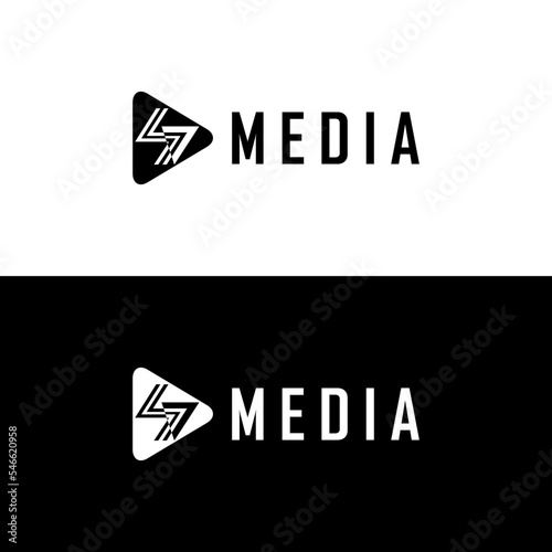 447 letter media company brand logo vector design