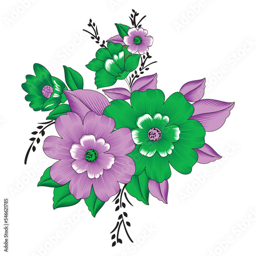 beautiful textile flower motif vector illustration for print design