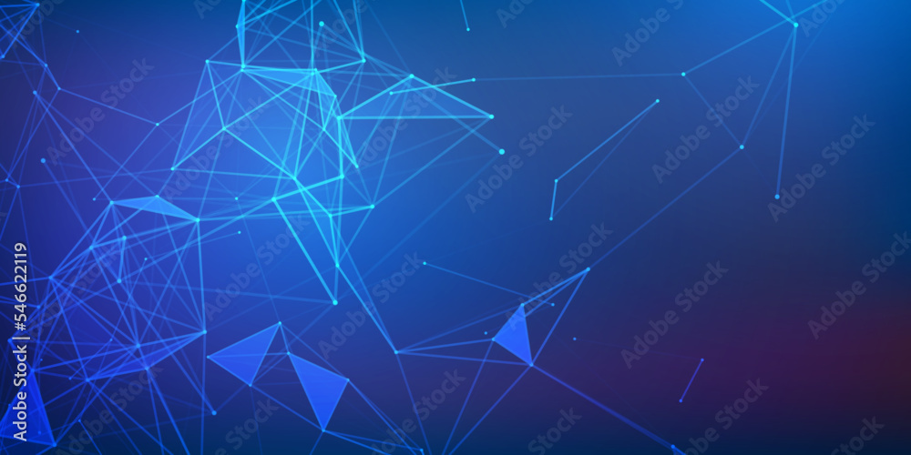 Abstract background.Technological background from polygons and lines.Molecule structure and communication.Vector illustration.