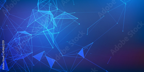 Abstract background.Technological background from polygons and lines.Molecule structure and communication.Vector illustration.