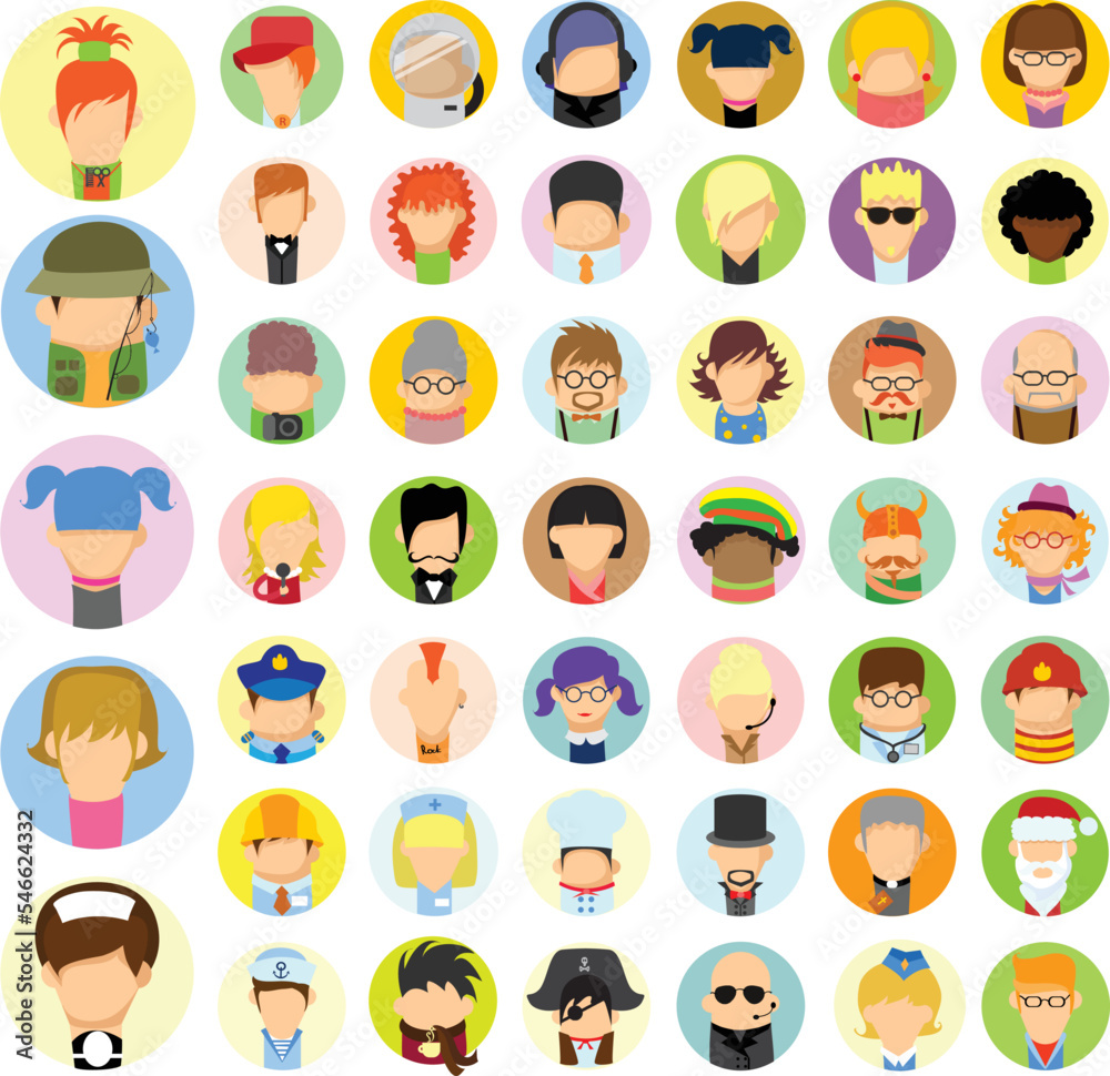 Big set of different professions flat cartoon characters. Group of workers isolated on white background. Big set of different professions flat cartoon characters. Group of workers isolated on white background.