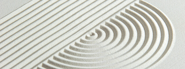 Keuken achterwand Stenen in het zand Japanse zentuin met zand en steen  © Wolfilser