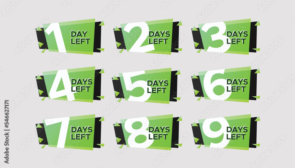 Countdown of days left promotion banners set