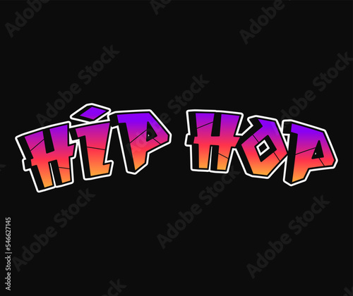 Hip hop word trippy psychedelic graffiti style letters.Vector hand drawn doodle cartoon logo hip hop illustration. Funny cool trippy letters, fashion, graffiti style print for t-shirt, poster concept