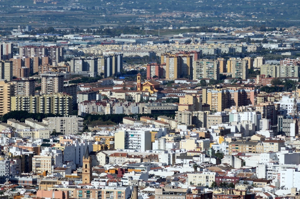 Vista de Málaga desde el Monte Victoria, Andalucía, España