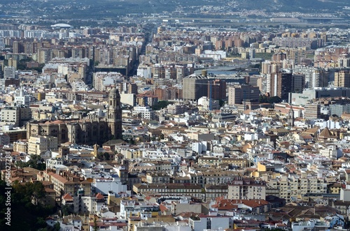 Vista de Málaga desde el Monte Victoria, Andalucía, España