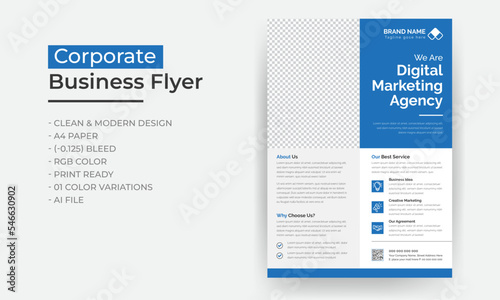 Corporate business flyer template design set, vector poster design or business leaflet template design	