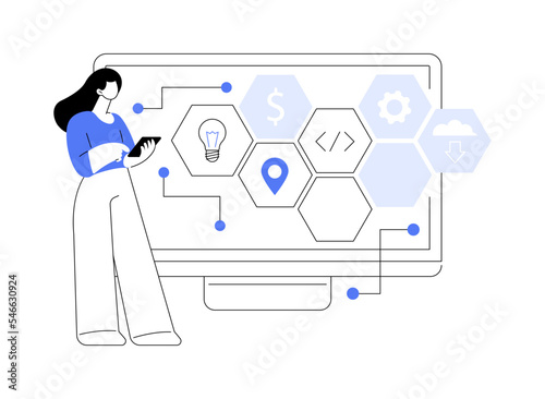 Enterprise IT management abstract concept vector illustration.