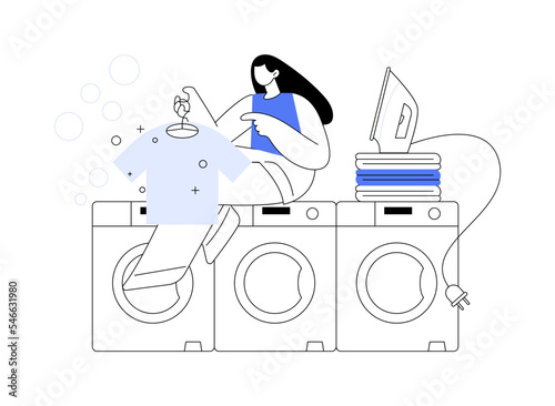 Laundry and dry cleaning abstract concept vector illustration.