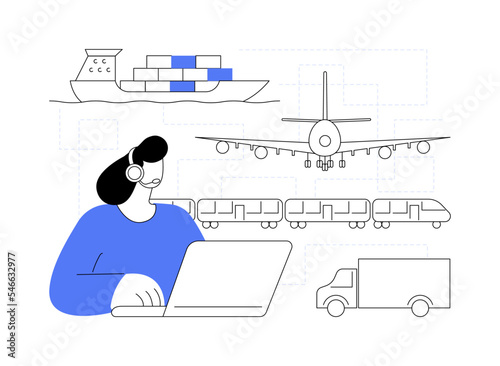 Global transportation system abstract concept vector illustration.