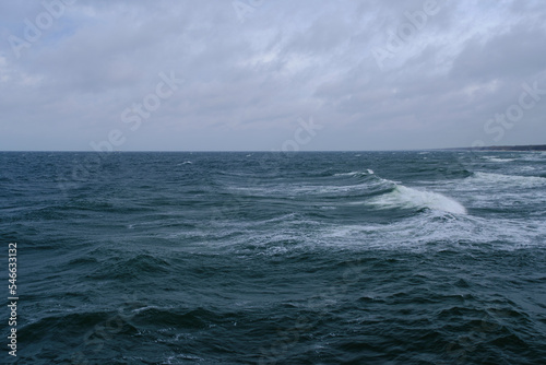 Konstfotografi Rolling waves during storm in Baltic Sea.